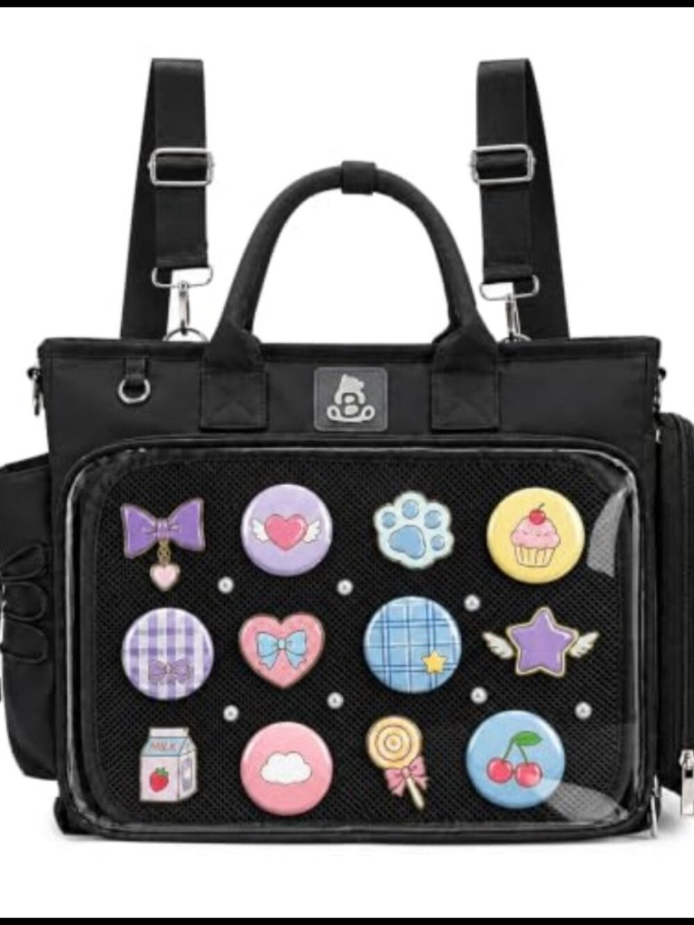 Large Ita Bag Nylon Backpack Crossbody Tote Pin Display Anime